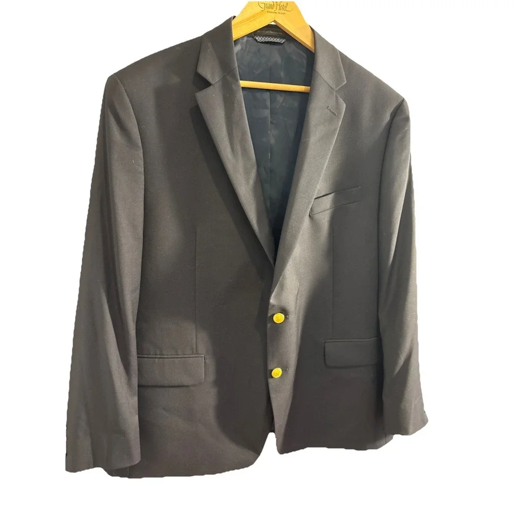 POLO RALPH LAUREN Wool Blend Gabardine Sport Coat, Navy,‎ Size 46 R NWOT -$400